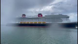 Disney wish fighting a storm leaving Port Canaveral ￼