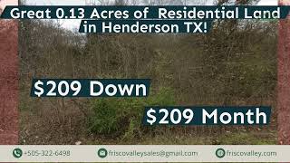 Great 0.13 Acres of Residentail Land in Henderson Tx #2425