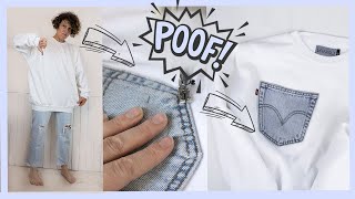 Je découds ma poche de jeans pour la recoudre sur mon coton ouaté plate  | KINSU DIY