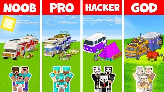 Minecraft NOOB vs PRO vs HACKER vs GOD: FAMILY RV CAR CHALLENGE in Minecraft / Animation