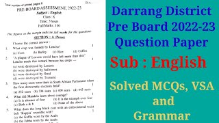 Darrang District Pre Board Examination 2022-23! English Question Paper with Solved MCQs and Grammar