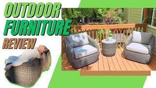 Best Outdoor Furniture I've ever seen! CHITA Liana Wicker Outdoor Bistro Set Review