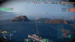 European Destroyer Halland got 4 Kills, over 200k Damage and 2.5k BaseXP.