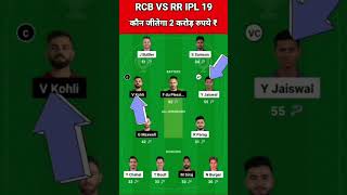 RR vs RCB Dream11 Team Prediction Today 2024