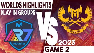 GAM vs R7 Highlights Game 2 | Worlds 2023 | GAM Esports vs Movistar R7