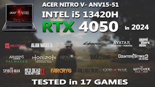 ACER NITRO V- RTX 4050 + i5 13420H Gaming Benchmark Test in 2024 | Tested in 17 Games | RTX 4050 |