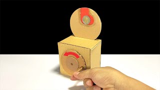 DIY Coin Saving  Box From Cardboard | ออมสินวงล้อหมุนเหรียญลงกล่อง จากลังกระดาษ