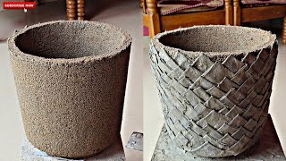 how to make beautifull cement pot at home / cement pot kaise banaye / gamla kaise banaye / gamla .