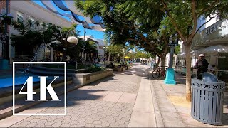 Santa Monica The Third Street Promenade 👜  4K Walking Tour 📽 3D Binaural Sound 🎧ASMR