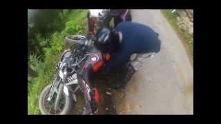 KTM Duke 200 fall at 11000 feet: Rider unhurt and laughing after the fall