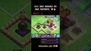 ALL MAX DEFENCE VS MAX HEROES 💥🔥// part 4 //#coc #gaming #games @Pandey_2006