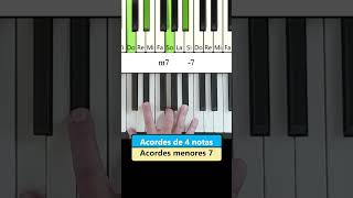 Acordes de 4 notas "Acordes -7  m7" #pianoparaprincipiantes #clasesdepiano #pianotutorial #acordes