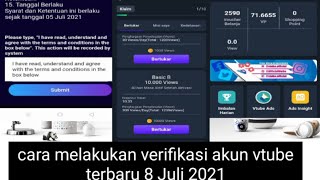 cara verivikasi akun vtube terbaru 3.0 terlengkap 8 Juli 2021/ tutorial verivikasi email vtube