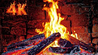 Deep Relaxation with FIREPLACE 4K 3 HOURS & Crackling Fire Sounds🔥Relaxing Fireplace & Burning Logs