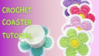 How to crochet coaster pattern for beginners _ Tutorial easy crochet coaster