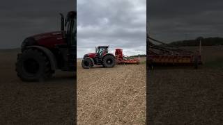 Optum 300 on big tyres seed drilling #casetractor #caseih #seeding #väderstad