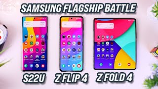 Samsung Flagship Battle‼️ Samsung S22 Ultra vs Z Flip 4 vs Z Fold 4 - Speedtest Comparison