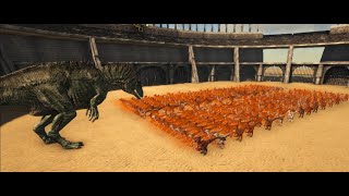 mod Acro vs 25 & 100 & 300 Alpha Raptor level 100 Ark Battles