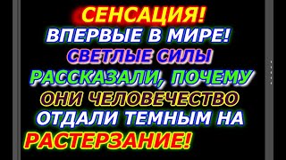 Сенсация! Светлые силы рассказали  воинам, почему Человечество они отдали темным  на растерзание