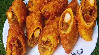 Kurkure Spring Roll Recipe || Filled With Tasty Blend Of Chicken, Veggies & Sauce ||