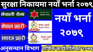 Nepal army | Nepal police | Apf | NID Vacancy 2079 - नयाँ भर्ना | वार्षिक कार्यतालिका २०७९