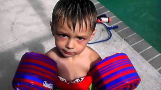 First family swim in new pool