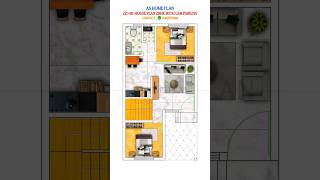 22' by 40' house plan | 22×40 home plan | 2bhk house with car parking #ghar #home #house