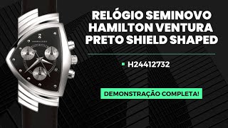 Demonstração Relógio Seminovo Hamilton Ventura Preto Elvis Presley H24412732