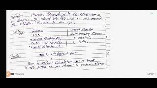 vitreous hemorrhage ( hand written short note only for university exam)