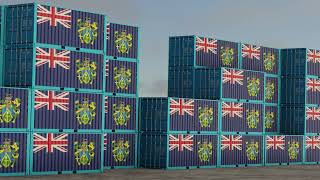 Pitcairn Island  export import container video footage!