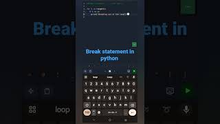 Breaking for and while Loop in python | python Break Statement | #breakstatement #python #shorts