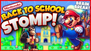 Nintendo Back To School Stomp! | Mario Brain Break | Just Dance | Danny Go Noodle | Freeze Dance