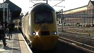 43062 'John Armitt' & 43014 depart Doncaster 13.11.10.