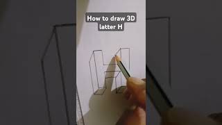 How to draw 3d H #drawing #art #shorts # shortvideo