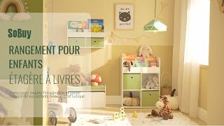 SoBuy Coffre à jouets | Meubles de rangement pour enfants | Meubles à jouets丨Étagère à jouets丨KMB79