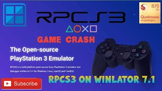 WINLATOR 7.1 AFEI / RPCS3 EMULATOR / GAME CRASH / SD870 / WINDOWS EMULATOR