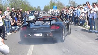 SUPERCARS LEAVING A CAR MEET & CARRERA GT GOING SIDEWAYS🔥💥