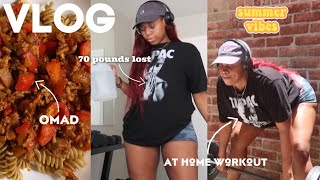 VLOG ✿ WORK OUT WITH ME | Beginner friendly At Home workout + Packages, OMAD & MORE