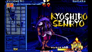 Samurai Shodown III: Kyoshiro playthrough lvl-8 bust 【60fps】