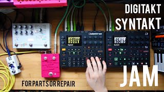 Elektron syntakt,digitakt ,mid-fi electronics lofi pedals JAM 18/6/22 13:50 short film