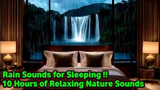 Rain Sounds for Sleeping | Serene Waterfall Views & Gentle Rainfall in a Cozy Room