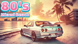 80's Miami Beach | Sunset Synthwave Cruise for Nostalgic Vibes