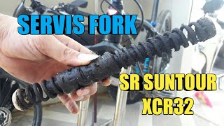 Tips and trick service SUSPENSION MTB FORK SUNTOUR XCR 32 | servis sok sepeda MTB #srsuntour