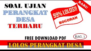 FREE PDF!! KUMPULAN SOAL UJIAN PERANGKAT DESA 2023/2024