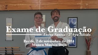 Exame de graduação para 2º kyu de Lucas Santos no Munen Mushin Dojo em Recife.Exame 2 kyu Lucas