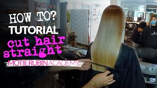 איך לגזור קצוות שיער ישר - How to cut hair straight