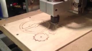 Wooden Clock Wheel Cutting on homemade CNC machine