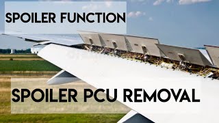 Function of spoilers and spoiler PCU removal #aviationmaintenance #aircraftmechanic #spoilerpcu