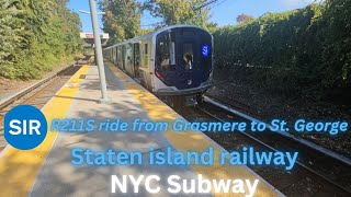 New!!! r211S Staten island railway ride from Grasmere to St. George