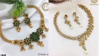 premium quality chokers starts @Rs.399/Necklace set/whatsapp 7338089004